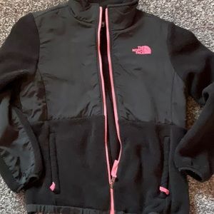 Girls black Denali jacket with pink trim